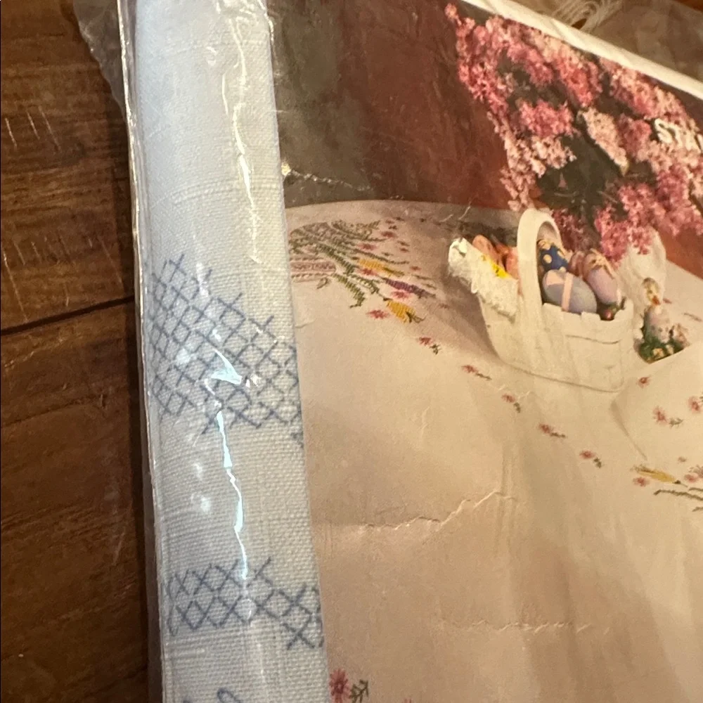 Vintage Tobin Sparkling Spring Embroidery Kit 58x104 Tablecloth NOS Easter USA